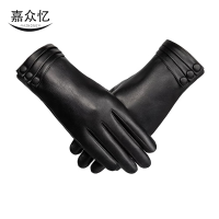 嘉众忆 羊皮手套女士加绒加厚 JZY-92 双