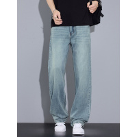 新款莱赛尔天丝牛仔裤男款百搭显瘦垂顺柔软休闲中腰简约男裤