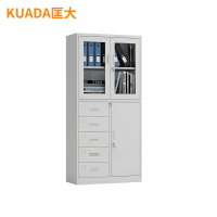 匡大铁皮文件柜办公资料档案柜偏五斗玻璃钢柜