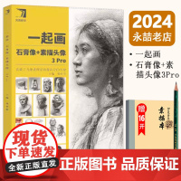 正版 一起画石膏像素描头像3Pro 2024完美教学杨慎修 素描基础头骨肌肉结构完整稿石膏人物素描头像临摹范本