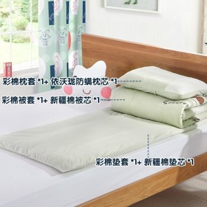 美帮汇彩棉幼儿园被子三件套春夏含芯儿童午睡小床品套件被褥六件套