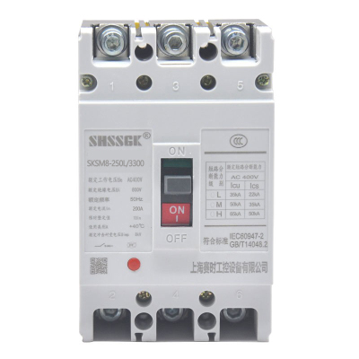 赛时工控(SHSSGK) SKSM8-250L/3300 3P 200A 塑料外壳式断路器 (单位:只) 浅灰