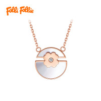 FOLLI FOLLIE 轻奢时尚潮流圆形四叶花项链(3N20T009RC)