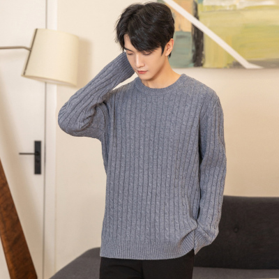 [3件8.5折169.9元,叠加优惠券]唐狮冬季男士毛衣新款圆领绞花内搭宽松复古休闲男羊毛衫百搭男装