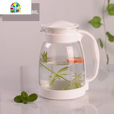 冷水壶大容量玻璃可高温凉白开水杯茶壶套装家用果汁壶防爆凉水壶 FENGHOU 黑色带茶滤(2000ML)