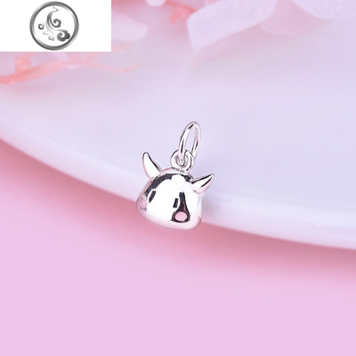 925纯银饰品挂坠可爱日系小牛吊坠DIY手链项链挂件材料配件JiMi其他宝石摆件/挂件/把件