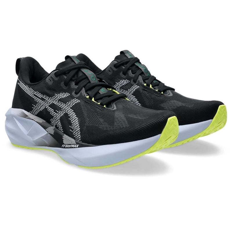 ASICS跑步鞋男缓震透气舒适轻便黑色亮黄色点缀网面材质时尚外观