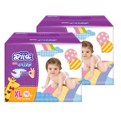 安儿乐（Anerle）薄薄小轻芯婴儿纸尿裤加大号XL70片13KG以上-尿不湿彩箱装*4