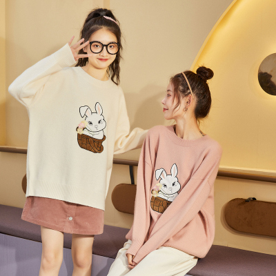 [1折价49.9元,叠加优惠券]唐狮秋冬新款套头女毛衣日系慵懒风设计感甜美风小毛线衫