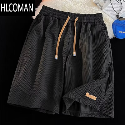 HLCOMAN冰丝短裤男夏季新款透气冰感沙滩运动裤子美式大码休闲五分裤速干