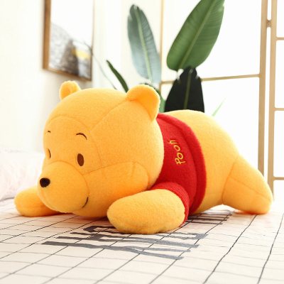 大号创意di士尼小熊维尼熊抱枕毛绒玩具公仔娃娃羽生结弦同款宝贝绒维尼熊（长毛绒款）款50厘米送便签本