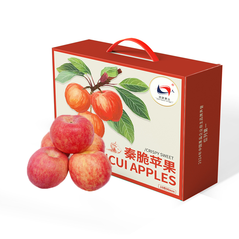 陕西延安洛川新品种秦脆苹果水果 16枚85mm大果 新鲜水果礼盒