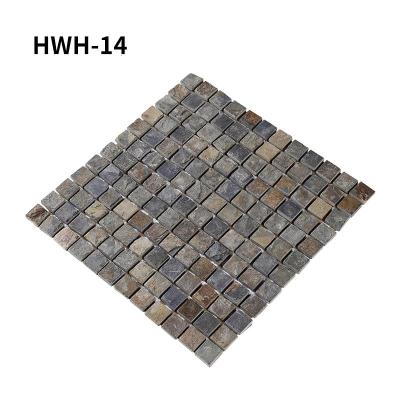 天然大理石马赛克石材电视背景墙客厅复古卫生间水池锈色做旧建材壹德壹 HWH14 30×30