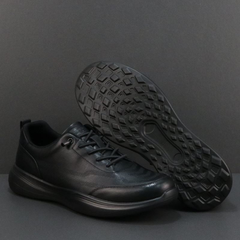 头层牛皮男鞋新款秋季黑色休闲鞋软底真皮商务工作皮鞋一脚蹬