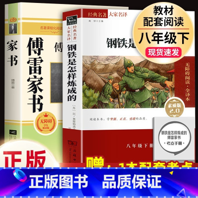 2本]傅雷家书(江苏凤凰)+钢铁是怎样炼成的(商务印书).8下完整版 [正版]经典常谈朱自清和钢铁是怎样炼成的傅雷家书原