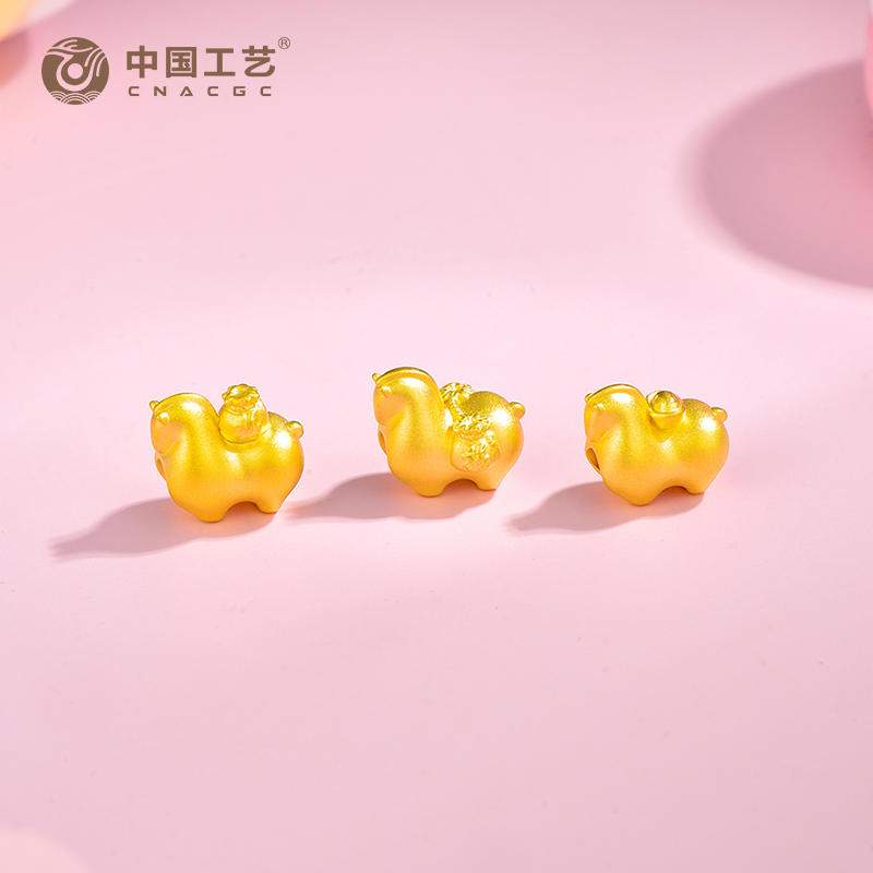 黄金足金999微硬金[马上黄金]Q萌手串-马上有财