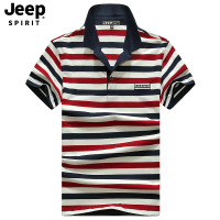 JEEP SPIRIT吉普男士短袖POOL衫男士条纹时尚体恤