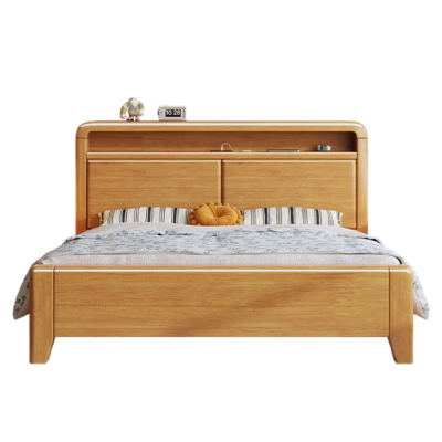 鑫木樽床180*200*97cm+5cm床垫+床头柜1组