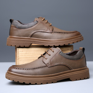 202新款5男士皮鞋软底软皮休闲鞋子秋季黑色英伦商务工作时尚男鞋