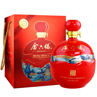 中国福酒 金六福 铭藏12 坛酒礼盒装 50度浓香型纯粮高度白酒 1.