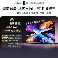 Vidda发现X 2027 75英寸 超高亮黑曜屏Pro 330Hz高刷画质芯片 旗舰Mini LED 海信电视