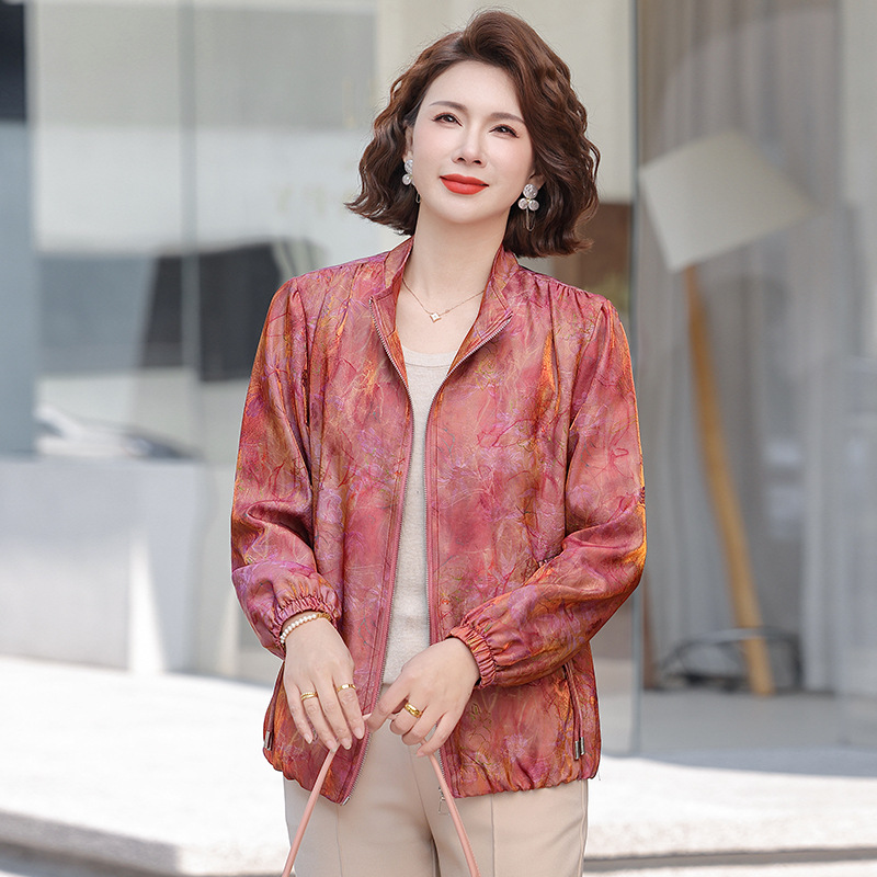时尚中老年薄款外套女40-60岁春装上衣长袖妈妈装开衫女装衣服女