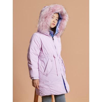 [2件2折价:159]米喜迪mecity童装冬新款女童两面穿保暖洋气羽绒服