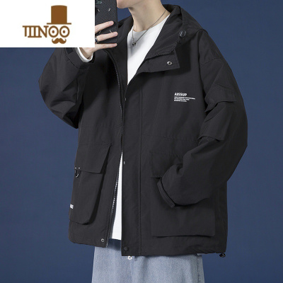 YANXU工装外套男2023新款美式潮牌防水户外痞帅宽松机能夹克冲锋衣