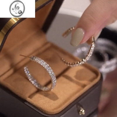 JiMi耳圈耳环925银银针女气质高级感圆脸大圈圈耳饰耳钉2023新款