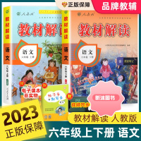 [精选好书 ] 2023新版教材解读六年级上册下册语文人教版部编 小学6年级教材全解同步训练状元七彩课堂笔记课本解析英才