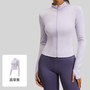 立领瑜伽服外套跑步骑行运动显瘦弹力健身瑜伽上衣女