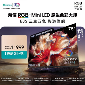 海信RGB-MiniLED电视75E8S 75英寸 玲珑真彩背光信芯H7 黑曜屏Pro180Hz高刷帝瓦雷音响 一级能效