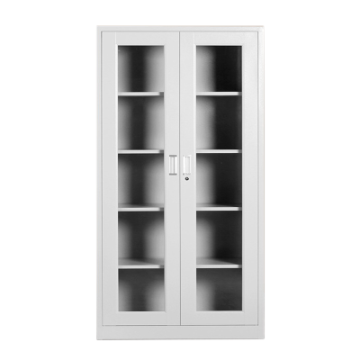 洛依豪伟钢制档案柜财务凭证柜带锁储物柜铁皮柜书柜通玻对开门文件柜