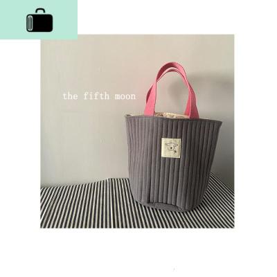 thefifthmoon可爱少女彩色ins绗缝包小拎包抽绳包袋便当袋NEW LAKE女士手提包