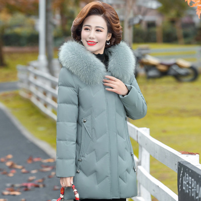 恋名媛妈妈冬装外套2020新款中长款中年秋冬大码羽绒棉服中老年女装棉衣大码女装