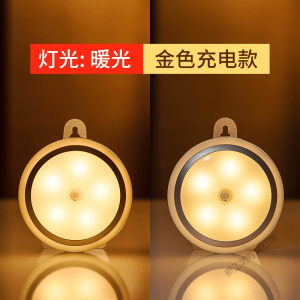 苏宁放心购 人体自动感应小夜灯可充电式卧室床头声控家用卫生间专用卧室台灯