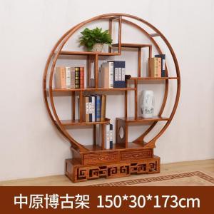 BONJEAN博古架实木中式多宝阁仿古客厅隔断置物古董茶叶展示架榆木陈列柜