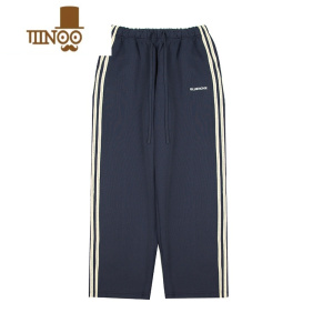 YANXU直筒运动裤男女宽松夏季百搭日系条纹卫裤复古潮牌三条杠休闲长裤
