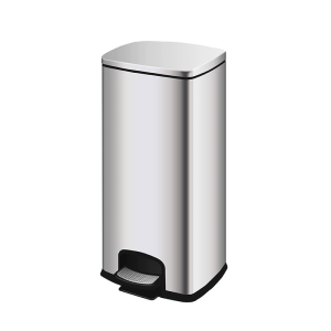 秦泰(Cqint) QTRASH-R 不锈钢方形脚踏式缓降垃圾桶 30L 银色