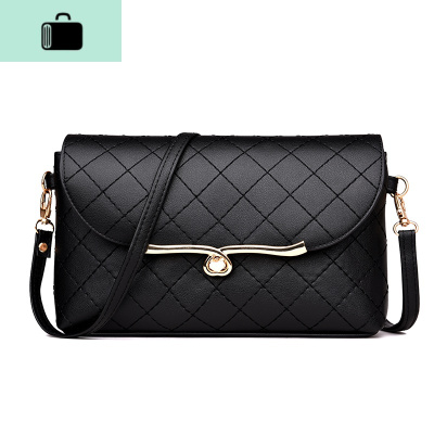 2020新款挎包女式单肩包女士包包百搭韩版时尚斜跨包女包小包NEW LAKE [YT绣线05]黑色女士单肩包