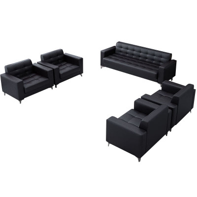 晋舰 办公沙发商务接待会客皮沙发办公室商务洽谈沙发组合西皮1+1+1+1+3