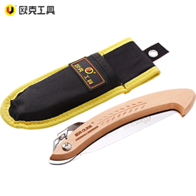 欧克 折叠锯高档木柄三面磨齿木工锯子 180mmOK-9555 把