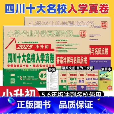 324套试卷[共2本]语文+数学 [正版]2025版四川十大名校入学真卷语文数学小升初历年真题试卷 考进名校题库招生分班