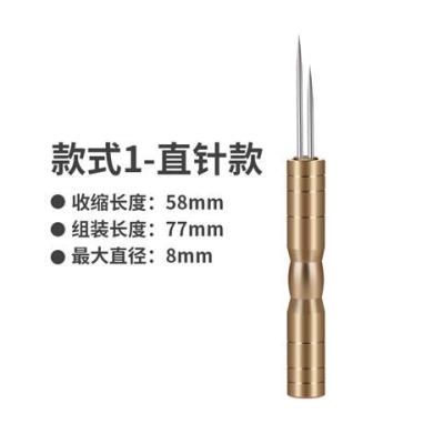 不锈钢子线打结器钓鱼鱼线打结器绑子线挑针双头拔针金属弯钩|铜制打结器（直针）