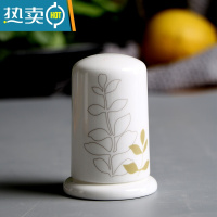 敬平陶瓷白色青花牙签筒 欧式牙签瓶客厅牙签盒餐桌牙签罐家用棉签筒 陶瓷牙签盒:岁月