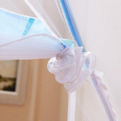 家柏饰(CORATED)免安装双开蒙古包蚊帐钢丝折叠圆顶公主拉链蚊帐1.5m/1.8米