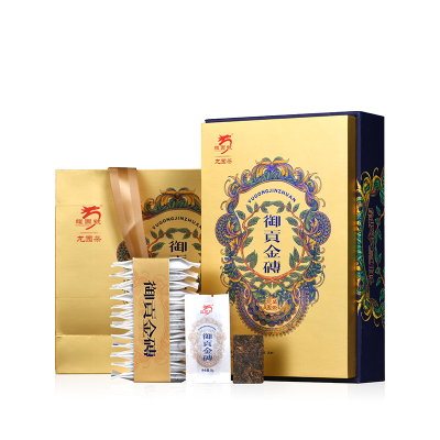 云南普洱茶龙园号御贡金砖熟茶240g大叶种早春高端礼盒
