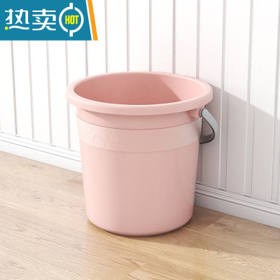 敬平大号水桶家用储水桶学生宿舍手提水塑料泡脚桶特大容量户外垃圾桶 大号23L水桶(北欧粉)