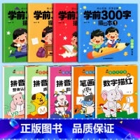 全套9本(学前300字4本+拼音3本+数字+笔画)[送2铅笔] [正版]幼儿园描红本每日一练儿童幼小衔接练字本汉字全套学