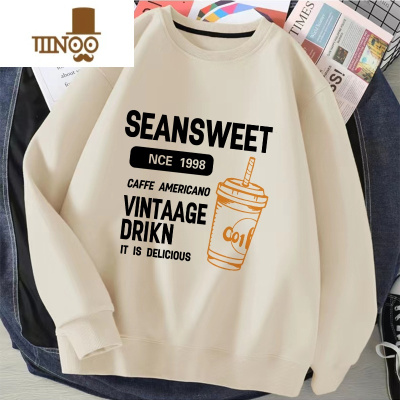 YANXU简约宽松圆领卫衣男长袖内搭打底衫ins潮流套头情侣T恤上衣